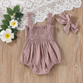 Load image into Gallery viewer, Baby's Clothes Summer Jumpsuit Outfit Solid Color Ruched Toddler Girl
