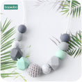 Load image into Gallery viewer, Bopoobo 1pc Baby Teething Silicone Necklace Food Grade Silicone Beads
