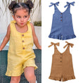 Load image into Gallery viewer, Linen Romper with Ruffles for Kids
