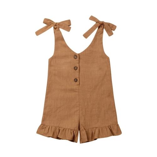 Linen Romper with Ruffles for Kids