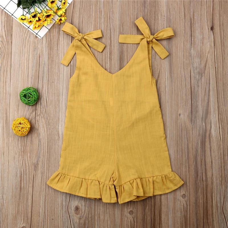 Linen Romper with Ruffles for Kids