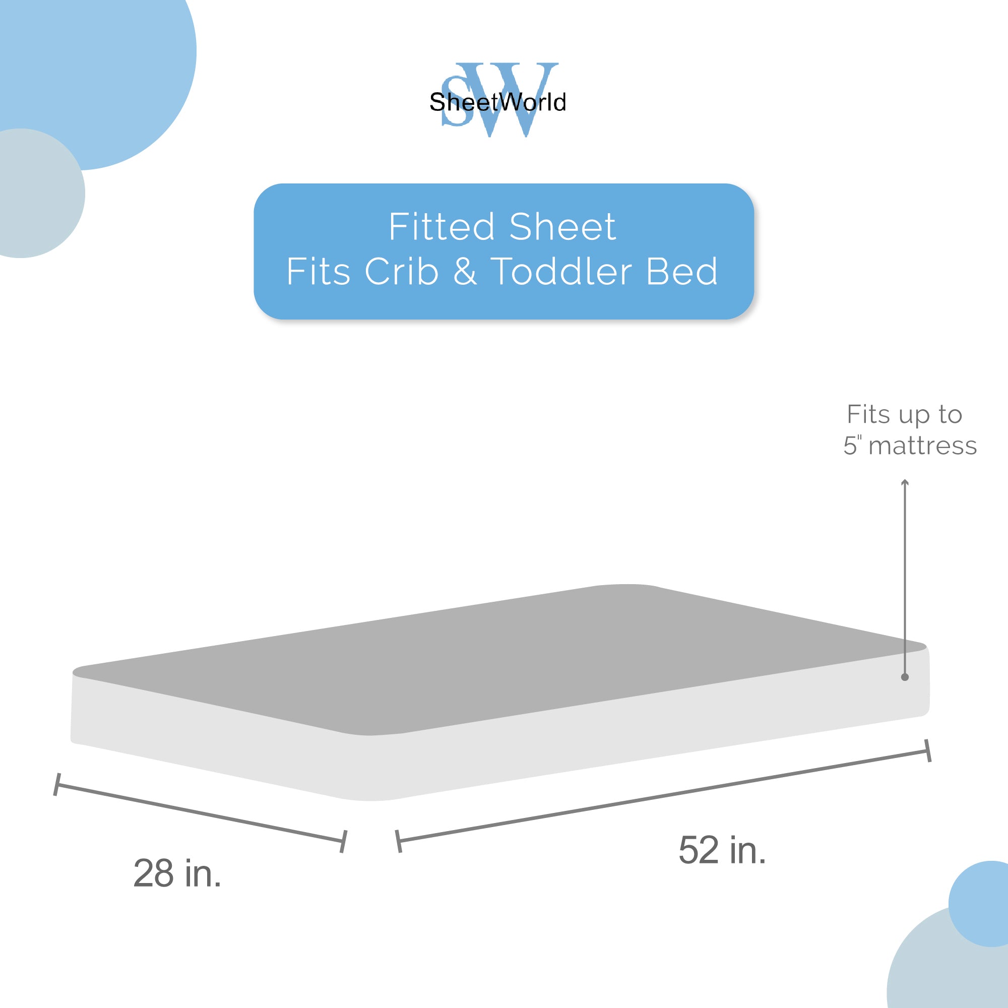 SheetWorld Fitted Crib Sheet Set - 100% Cotton Jersey - Baby