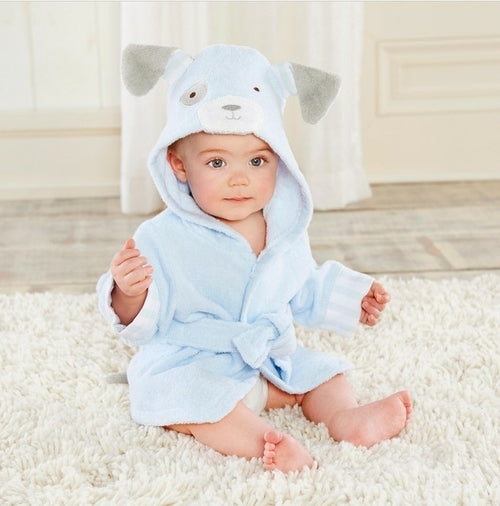 Cotton Baby Robe Bath Towel Cartoon Hoodies Infant Girls Boys