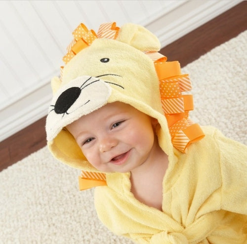 Cotton Baby Robe Bath Towel Cartoon Hoodies Infant Girls Boys