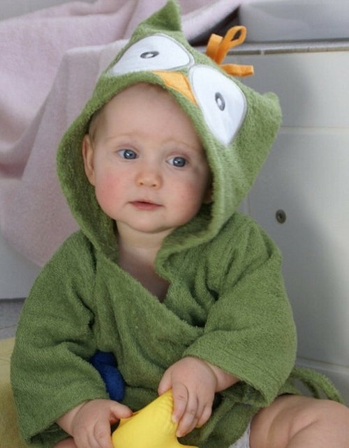 Cotton Baby Robe Bath Towel Cartoon Hoodies Infant Girls Boys