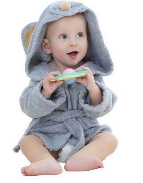 Cotton Baby Robe Bath Towel Cartoon Hoodies Infant Girls Boys