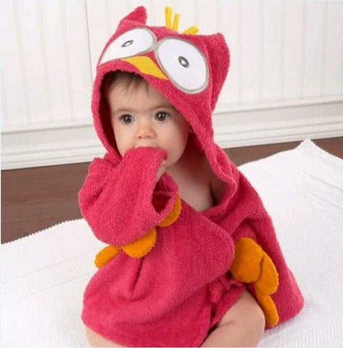 Cotton Baby Robe Bath Towel Cartoon Hoodies Infant Girls Boys