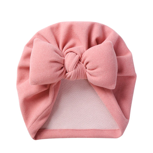 Boutique Faux Cashmere Baby Hat Warm Autumn Winter Beanies Solid Bow