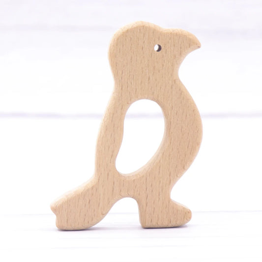 1pcs Baby Animal Natural Beech Teething Wooden Teether Rodent Flowers