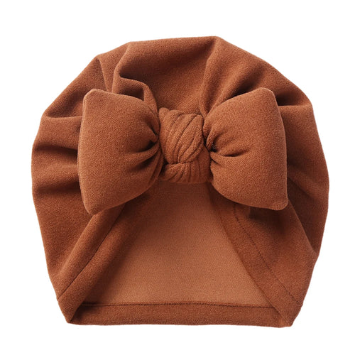 Boutique Faux Cashmere Baby Hat Warm Autumn Winter Beanies Solid Bow