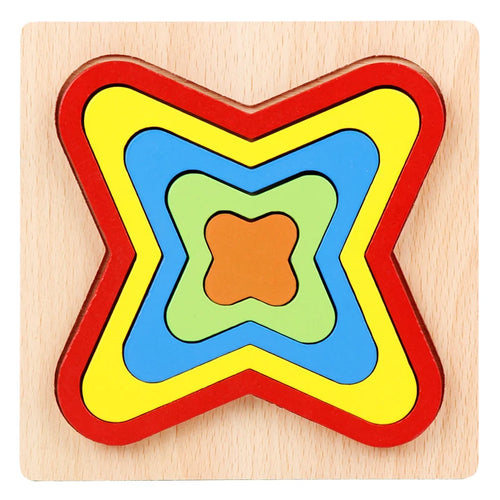 Animal Wooden Puzzle 3D Double-sided Puzzles For Kids Story Jigsaw