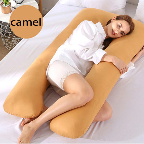 1PC Cotton Pregnant Maternity U-type Pillow Case Sleeping Support