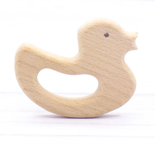 1pcs Baby Animal Natural Beech Teething Wooden Teether Rodent Flowers