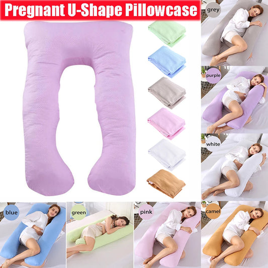 1PC Cotton Pregnant Maternity U-type Pillow Case Sleeping Support