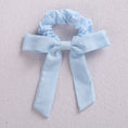 Load image into Gallery viewer, Solid Color Bow Linen Girls Elastic Hair Bands Long Ribbon Ponytail
