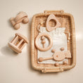 Load image into Gallery viewer, 1pc Baby Toy Beech Bear Hand Teething Baby Rattles Wood Ring Cartoon
