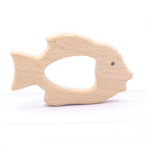 1pcs Baby Animal Natural Beech Teething Wooden Teether Rodent Flowers