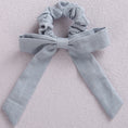 Load image into Gallery viewer, Solid Color Bow Linen Girls Elastic Hair Bands Long Ribbon Ponytail
