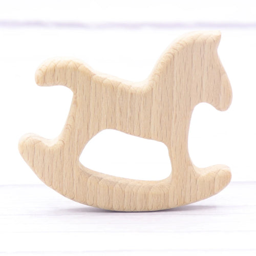 1pcs Baby Animal Natural Beech Teething Wooden Teether Rodent Flowers