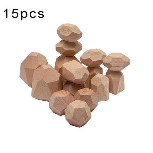 Wood Rainbow Stones Block Colorful Wooden Building Block Rainbow