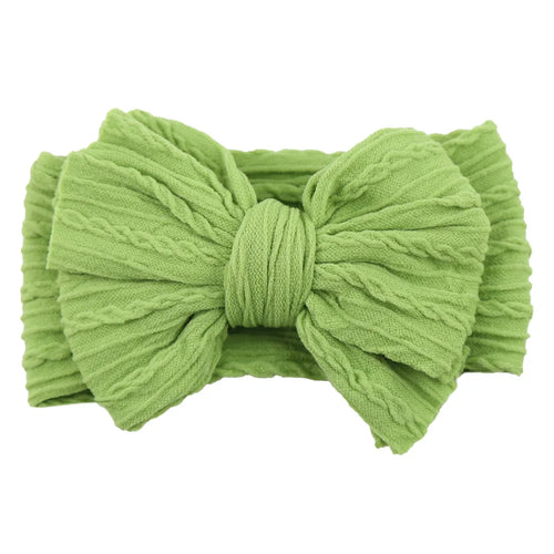 Solid Cable Bow Baby Headband for Child Nylon Layers Headwear Kids