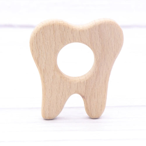 1pcs Baby Animal Natural Beech Teething Wooden Teether Rodent Flowers