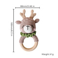 Load image into Gallery viewer, 1Pc Wooden Baby Teether Crochet Elephant Rattle Toy BPA Free Wood
