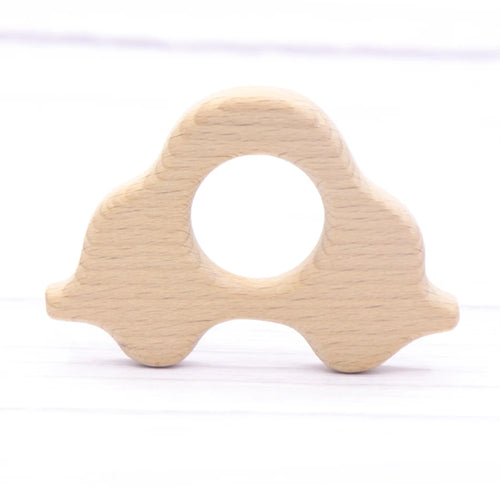 1pcs Baby Animal Natural Beech Teething Wooden Teether Rodent Flowers