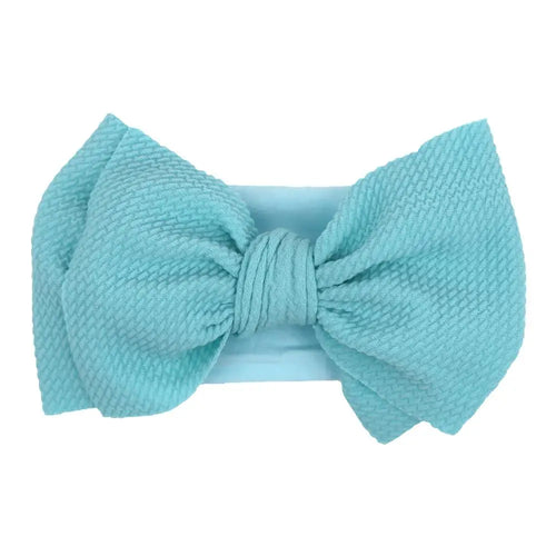 Solid Big Bow Topknot Headband for Baby Girls Elastic Nylon Hair Bands