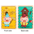 Load image into Gallery viewer, Animal Wooden Puzzle 3D Double-sided Puzzles For Kids Story Jigsaw
