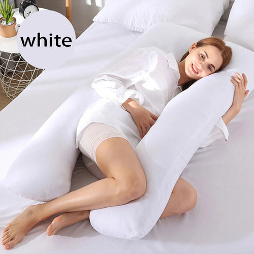 1PC Cotton Pregnant Maternity U-type Pillow Case Sleeping Support