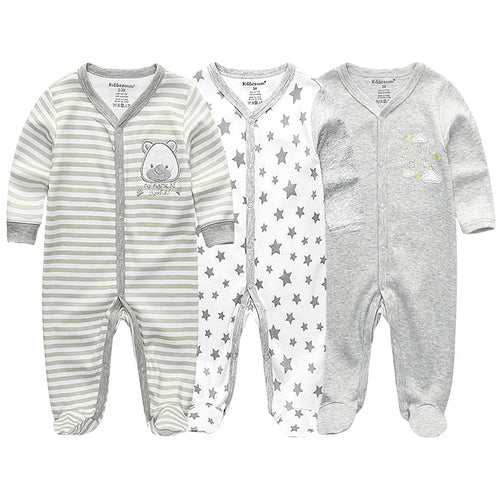 Unisex Baby Organic Cotton Snap Footed Sleep and Play Pajamas Long