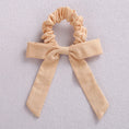 Load image into Gallery viewer, Solid Color Bow Linen Girls Elastic Hair Bands Long Ribbon Ponytail
