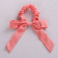 Load image into Gallery viewer, Solid Color Bow Linen Girls Elastic Hair Bands Long Ribbon Ponytail
