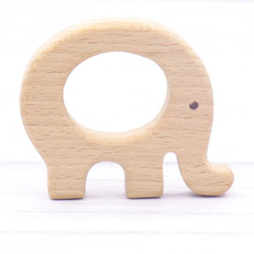 1pcs Baby Animal Natural Beech Teething Wooden Teether Rodent Flowers