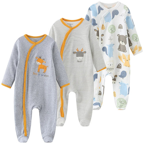 Unisex Baby Organic Cotton Snap Footed Sleep and Play Pajamas Long