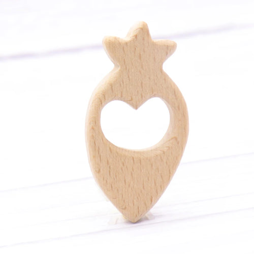 1pcs Baby Animal Natural Beech Teething Wooden Teether Rodent Flowers