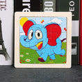 Load image into Gallery viewer, Hot Sale 11X11CM Kids Wooden Puzzle Baby Cartoon Animal Traffic
