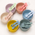 Load image into Gallery viewer, Baby Spoon Fork Set Food Grade Silicone Sticky Spoon Children Cutlery
