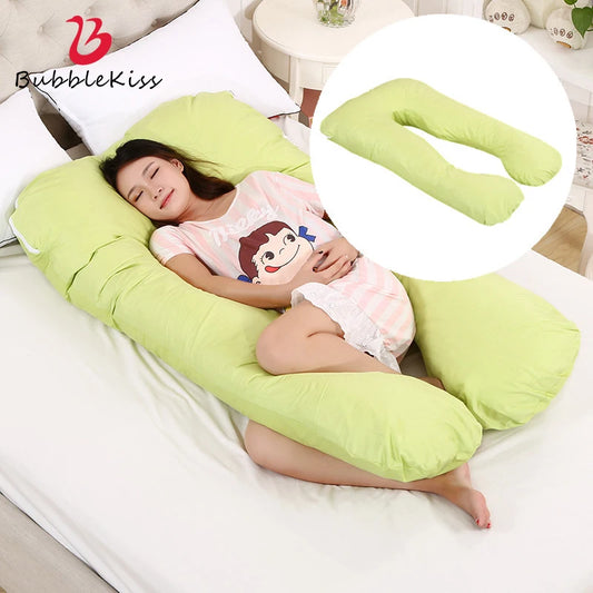 Bubble Kiss U-Shape Large Pregnancy Pillows Cotton Sleep Support