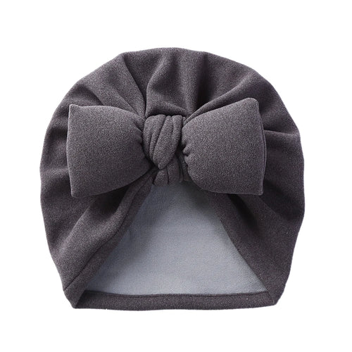 Boutique Faux Cashmere Baby Hat Warm Autumn Winter Beanies Solid Bow