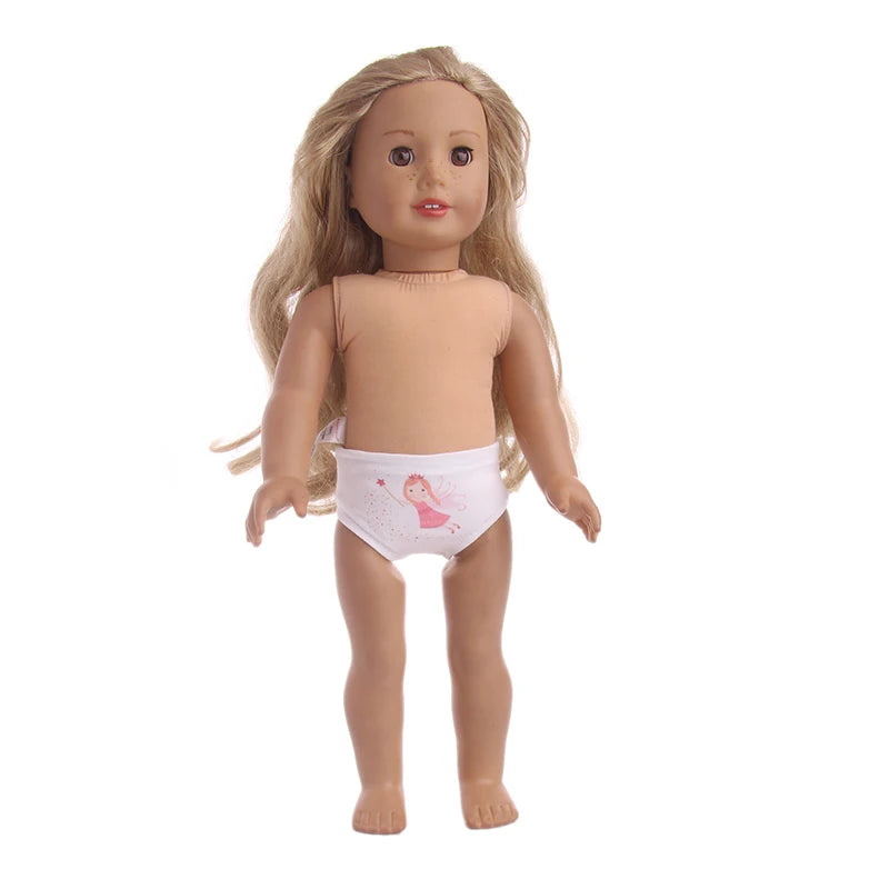 Doll Clothes Underwear Panties Cartoon Pattern Fit 18 Inch American