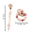 Load image into Gallery viewer, Baby Toys Silicone Beads Teethers Wooden Rings Handmade Bracelet
