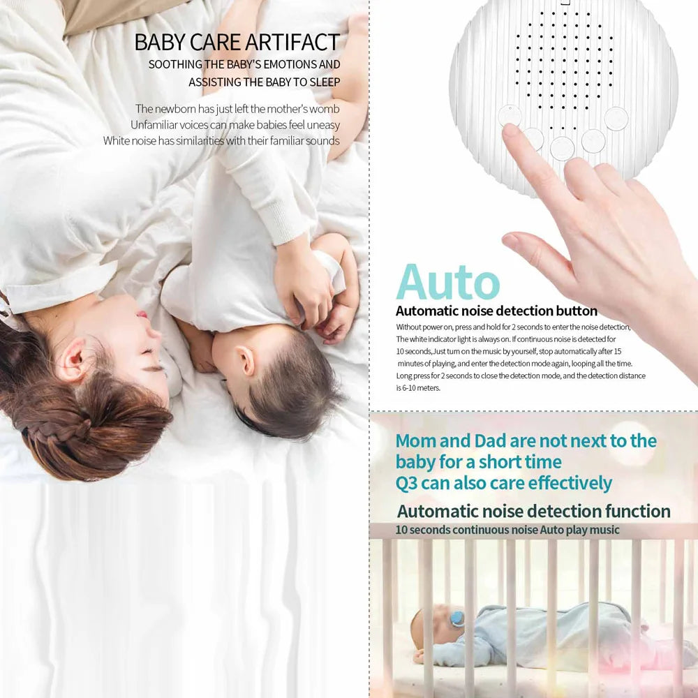 White Noise Sound Machine Portable Baby Sleep Machine 10 Soothing