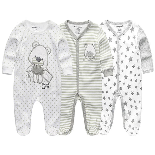 Unisex Baby Organic Cotton Snap Footed Sleep and Play Pajamas Long