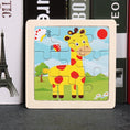 Load image into Gallery viewer, Hot Sale 11X11CM Kids Wooden Puzzle Baby Cartoon Animal Traffic
