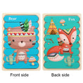 Load image into Gallery viewer, Animal Wooden Puzzle 3D Double-sided Puzzles For Kids Story Jigsaw
