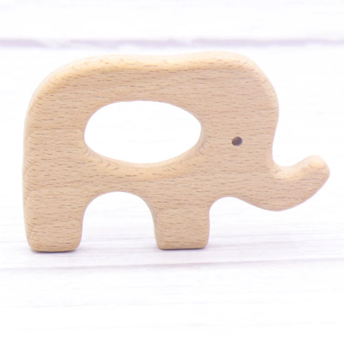 1pcs Baby Animal Natural Beech Teething Wooden Teether Rodent Flowers