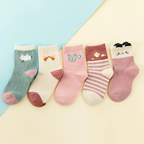 5 Pair Jacquard Cat Unicorn Rabbit Comfort Warm Cotton High Quality