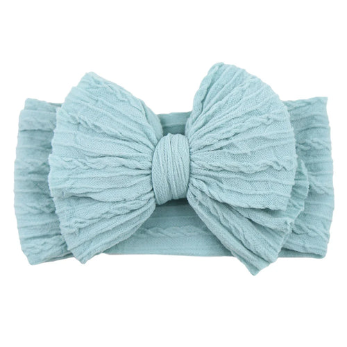 Solid Cable Bow Baby Headband for Child Nylon Layers Headwear Kids